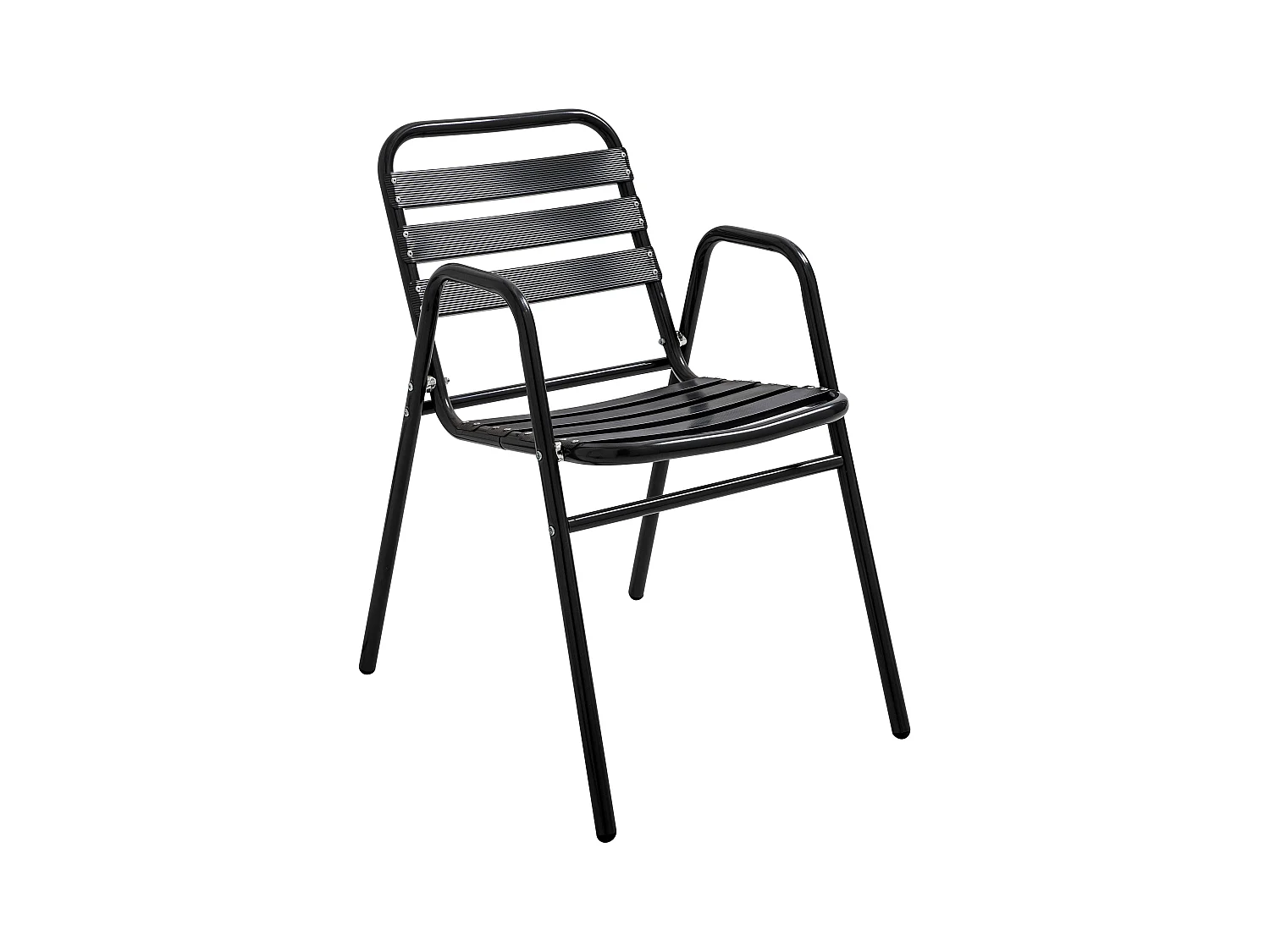 Chaise de jardin empilable en aluminium noire
