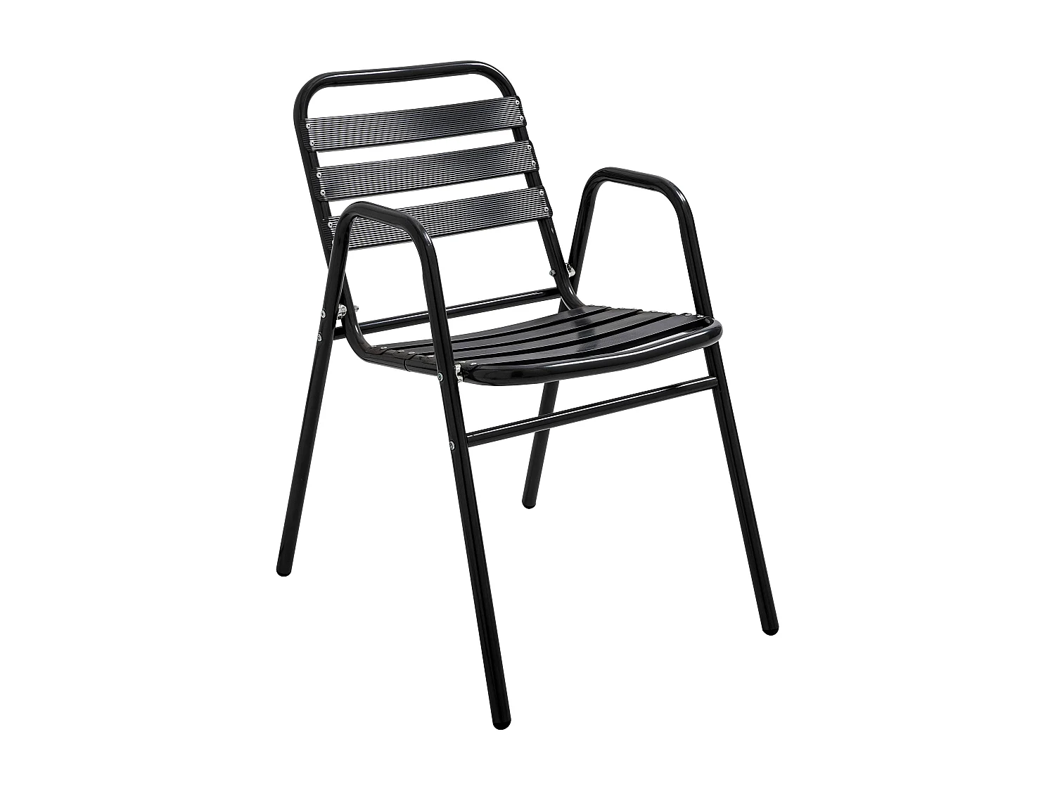 Chaise de jardin empilable en aluminium noire