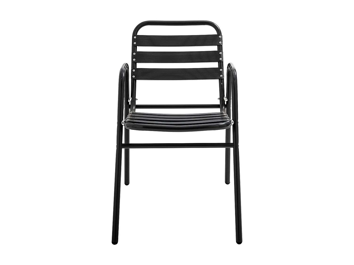 Chaise de jardin empilable en aluminium noire