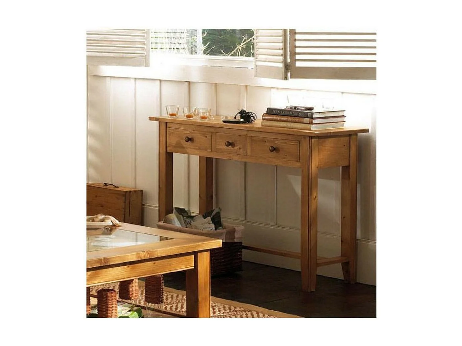 Desserte 3 tiroirs Bois Marron - First Interior's