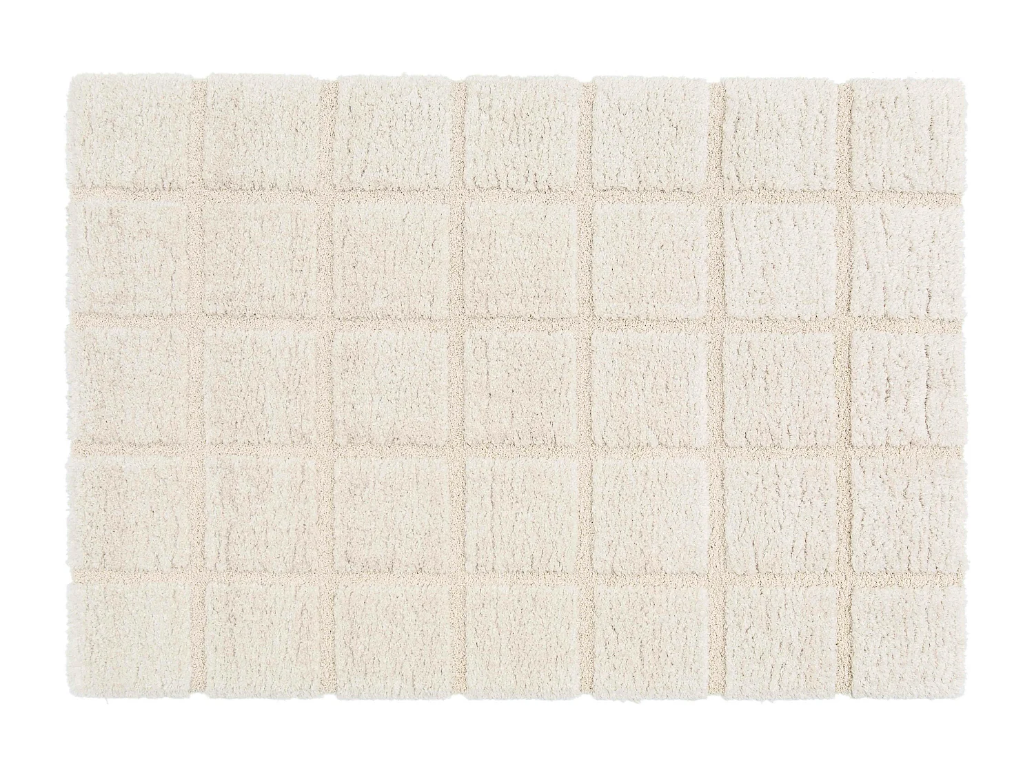 Tapis rectangulaire à poils longs style shaggy écru 120 x 170 cm