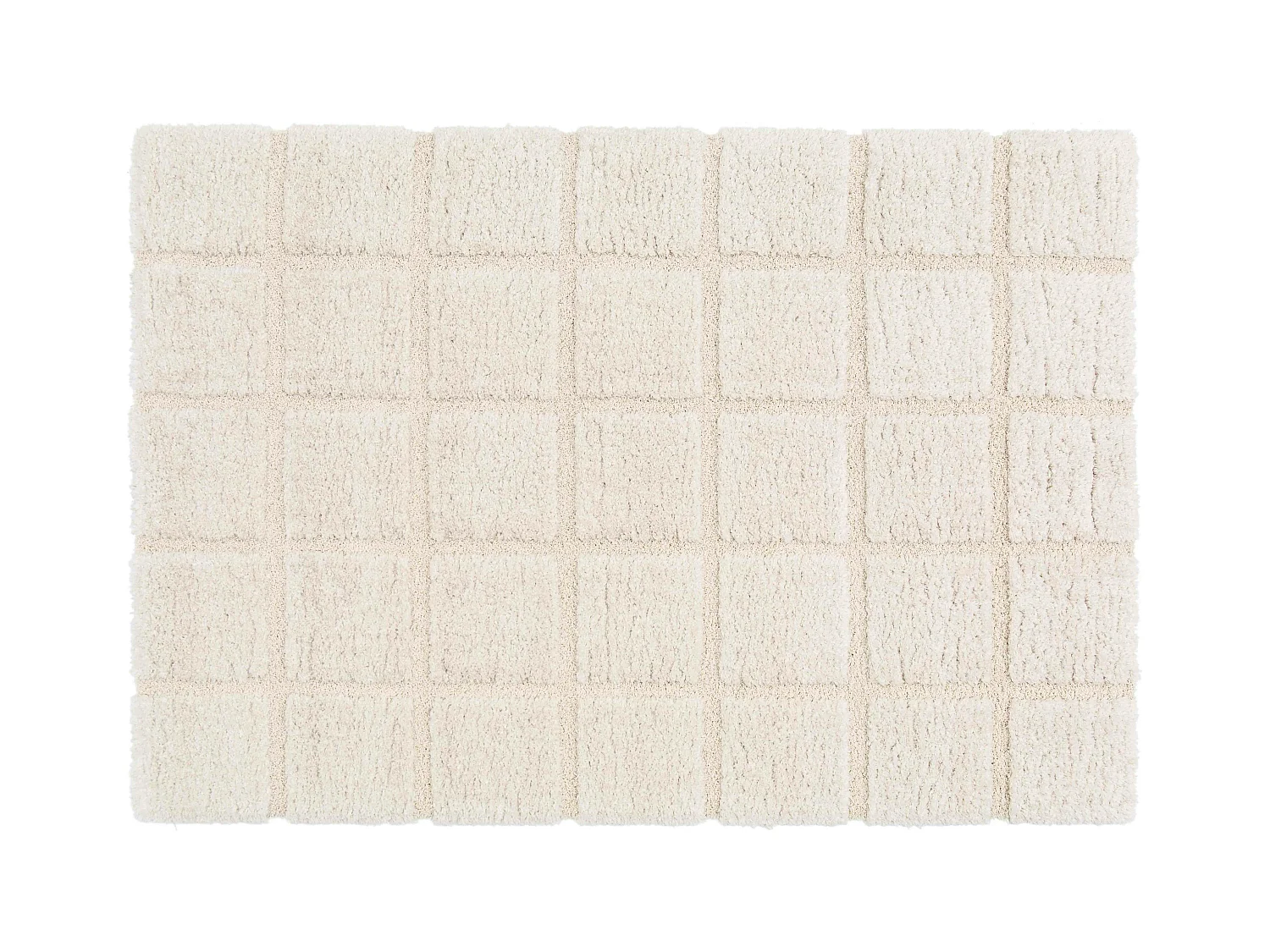 Tapis rectangulaire à poils longs style shaggy écru 120 x 170 cm