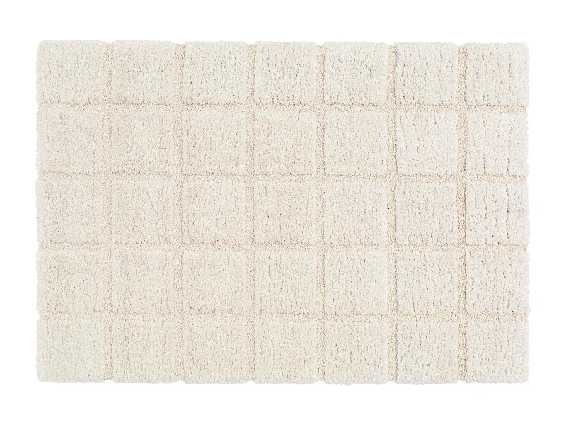 Rechthoekig hoogpolig vloerkleed in ecru shaggy-stijl 120 x 170 cm