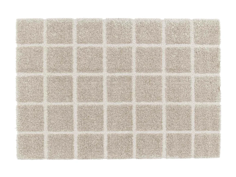 Tapis rectangulaire à poils longs style shaggy taupe 120 x 170 cm