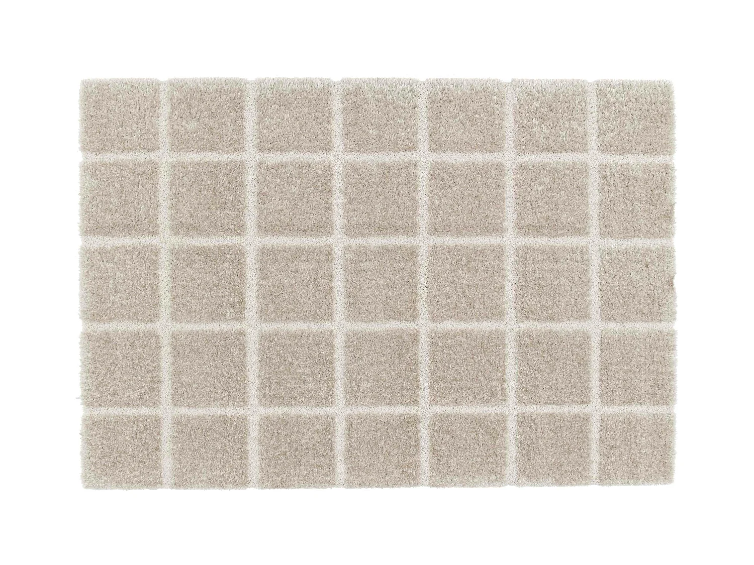 Tapis rectangulaire à poils longs style shaggy taupe 120 x 170 cm