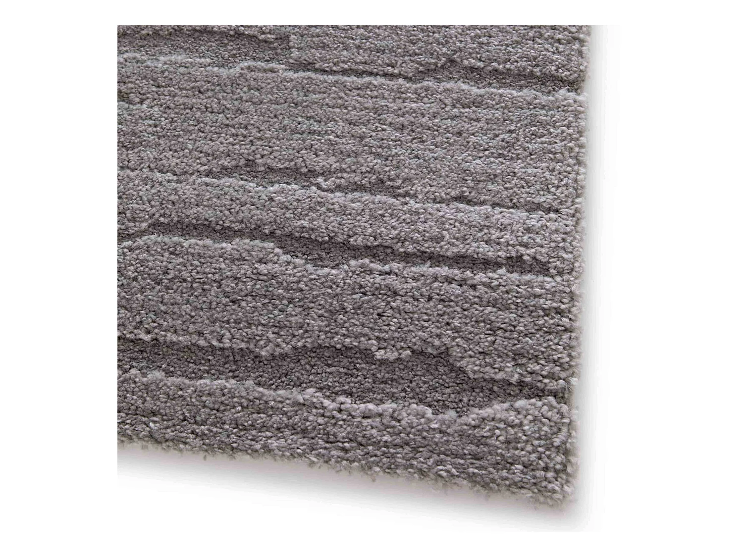 Rechthoekig laagpolig vloerkleed effen grijs patroon 120 x 170 cm