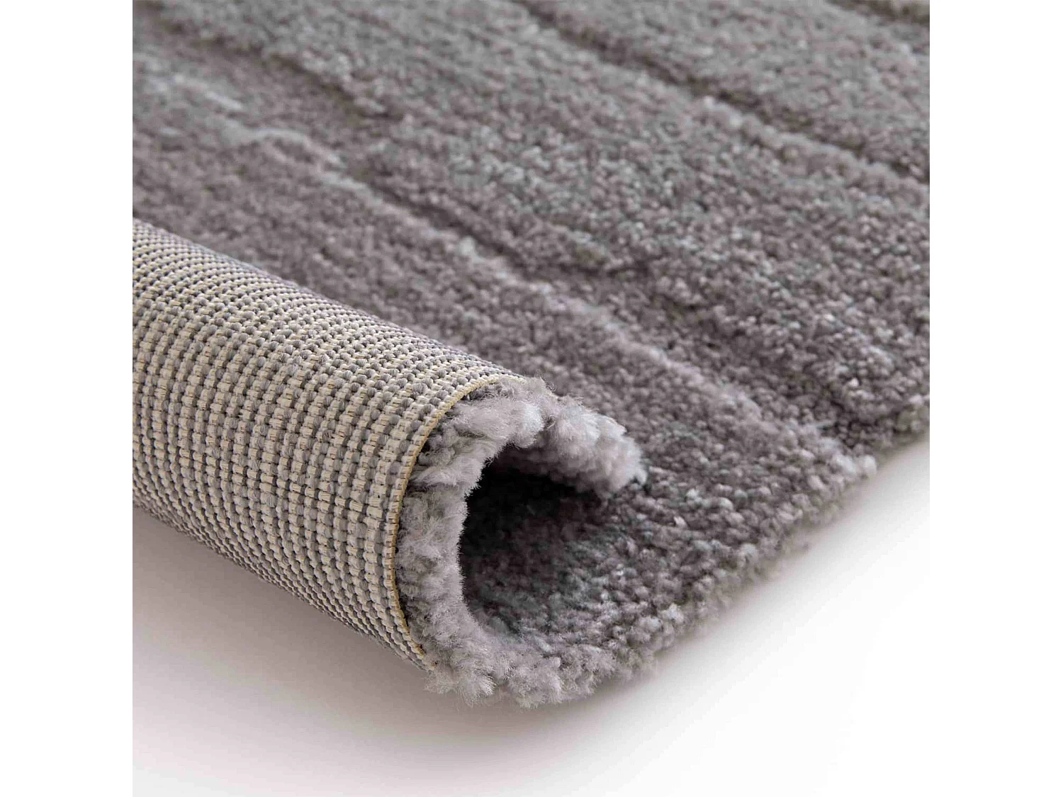 Tapis rectangulaire à poils ras motif uni gris 120 x 170 cm