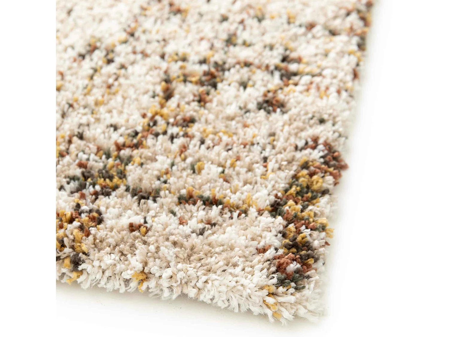 Tapis rectangulaire à poils longs contemporain taupe 120x170 cm