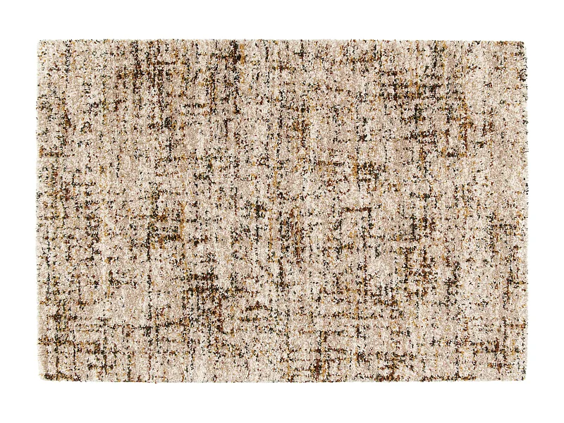 Tapis rectangulaire à poils longs contemporain taupe 120x170 cm