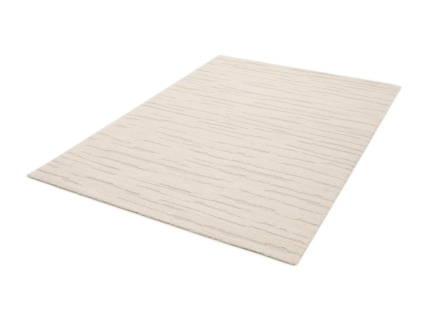 Rechthoekig laagpolig vloerkleed in effen ecru patroon 120 x 170 cm