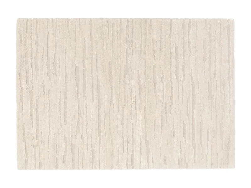 Tapis rectangulaire à poils ras motif uni écru 120 x 170 cm