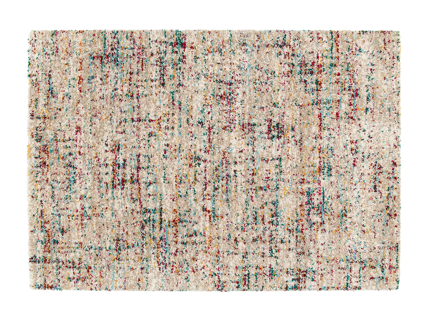 Rechthoekig eigentijds veelkleurig hoogpolig vloerkleed 120x170 cm