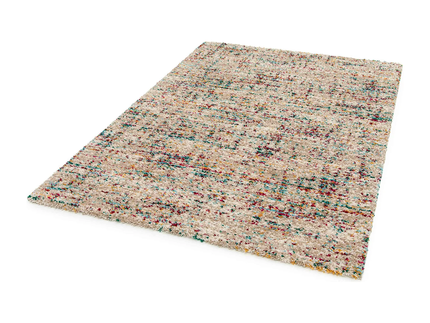 Tapis rectangulaire à poils longs contemporain multicolore 120x170 cm