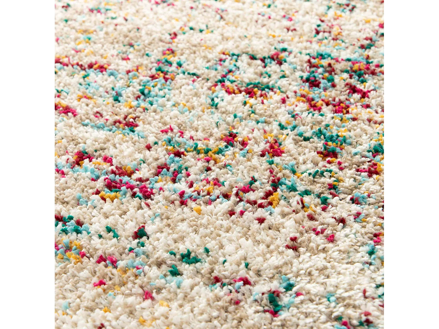 Tapis rectangulaire à poils longs contemporain multicolore 120x170 cm