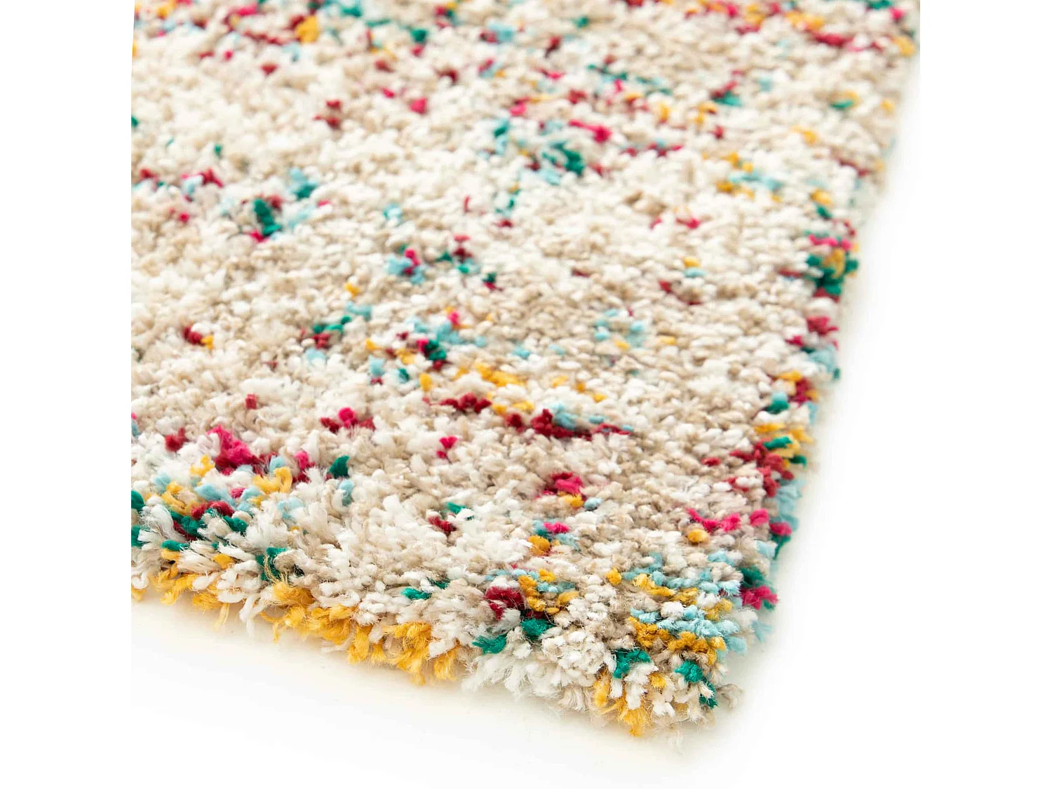 Tapis rectangulaire à poils longs contemporain multicolore 120x170 cm