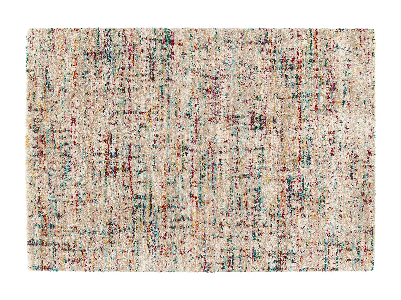 Tapis rectangulaire à poils longs contemporain multicolore 120x170 cm
