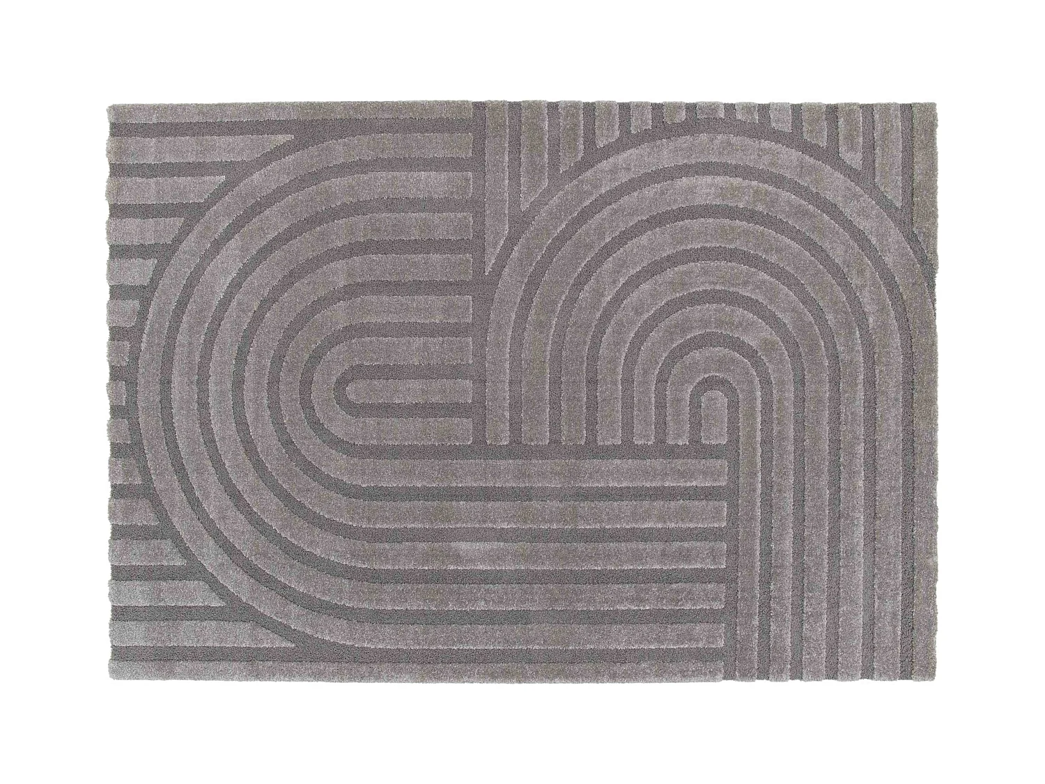 Tapis rectangulaire à poils ras motif contemporain gris 120 x 170 cm