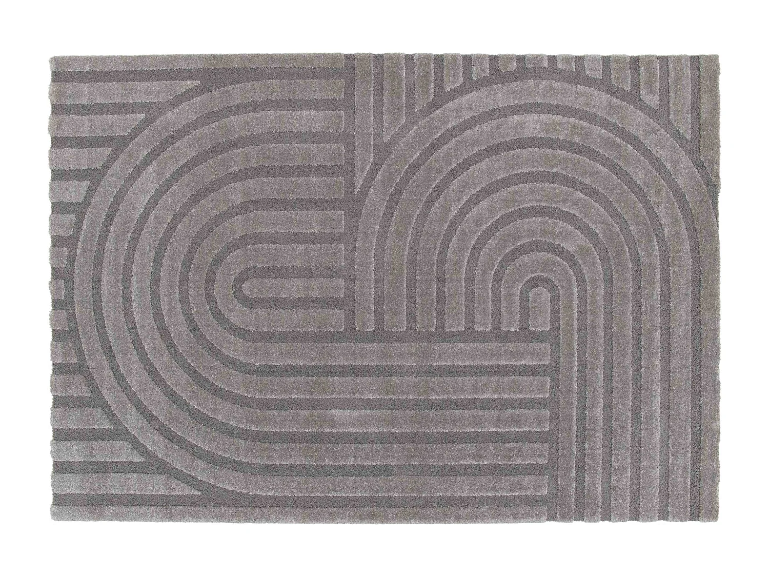 Tapis rectangulaire à poils ras motif contemporain gris 120 x 170 cm