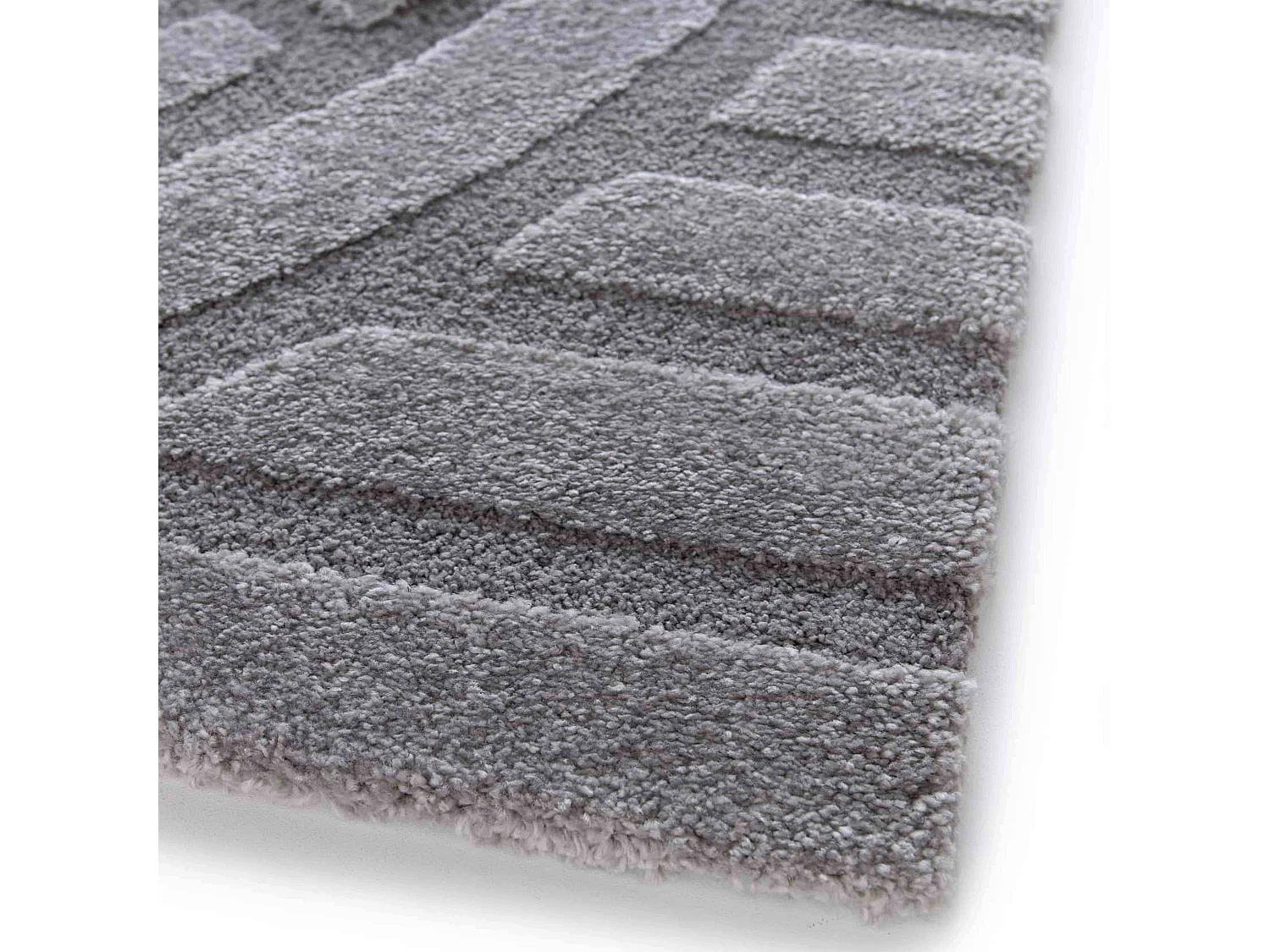 Tapis rectangulaire à poils ras motif contemporain gris 120 x 170 cm