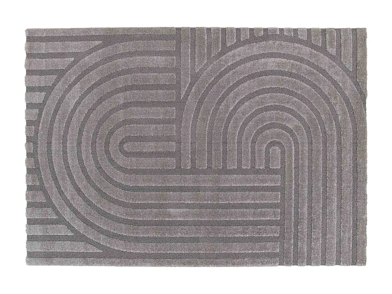 Tapis rectangulaire à poils ras motif contemporain gris 120 x 170 cm