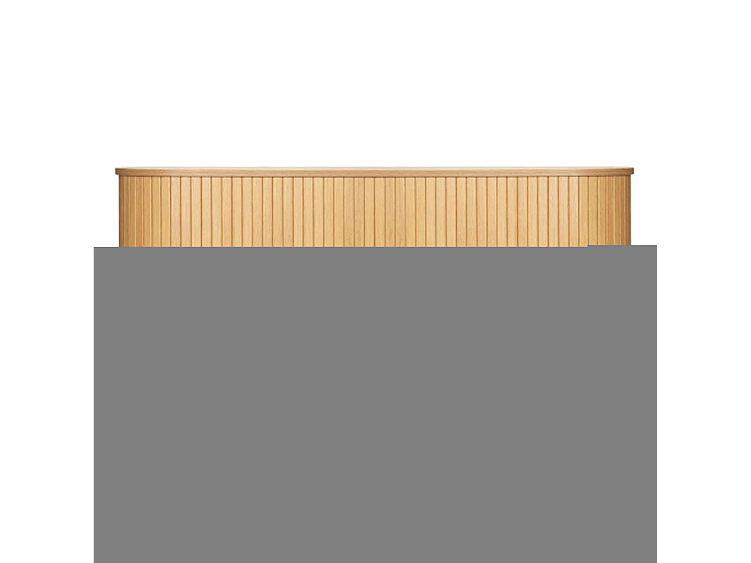 Buffet 2 portes en mélaminé et acier 140 cm beige