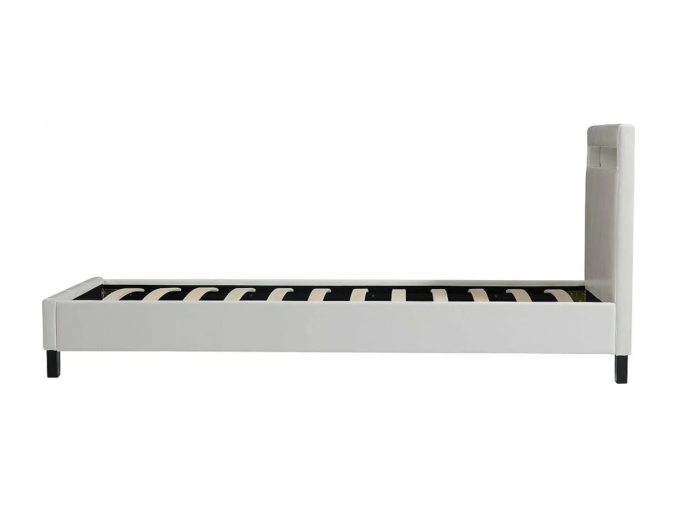 Cama individual com LED "Maria" 90 x 190 cm - Branco elegante e moderno com iluminação LED integrada