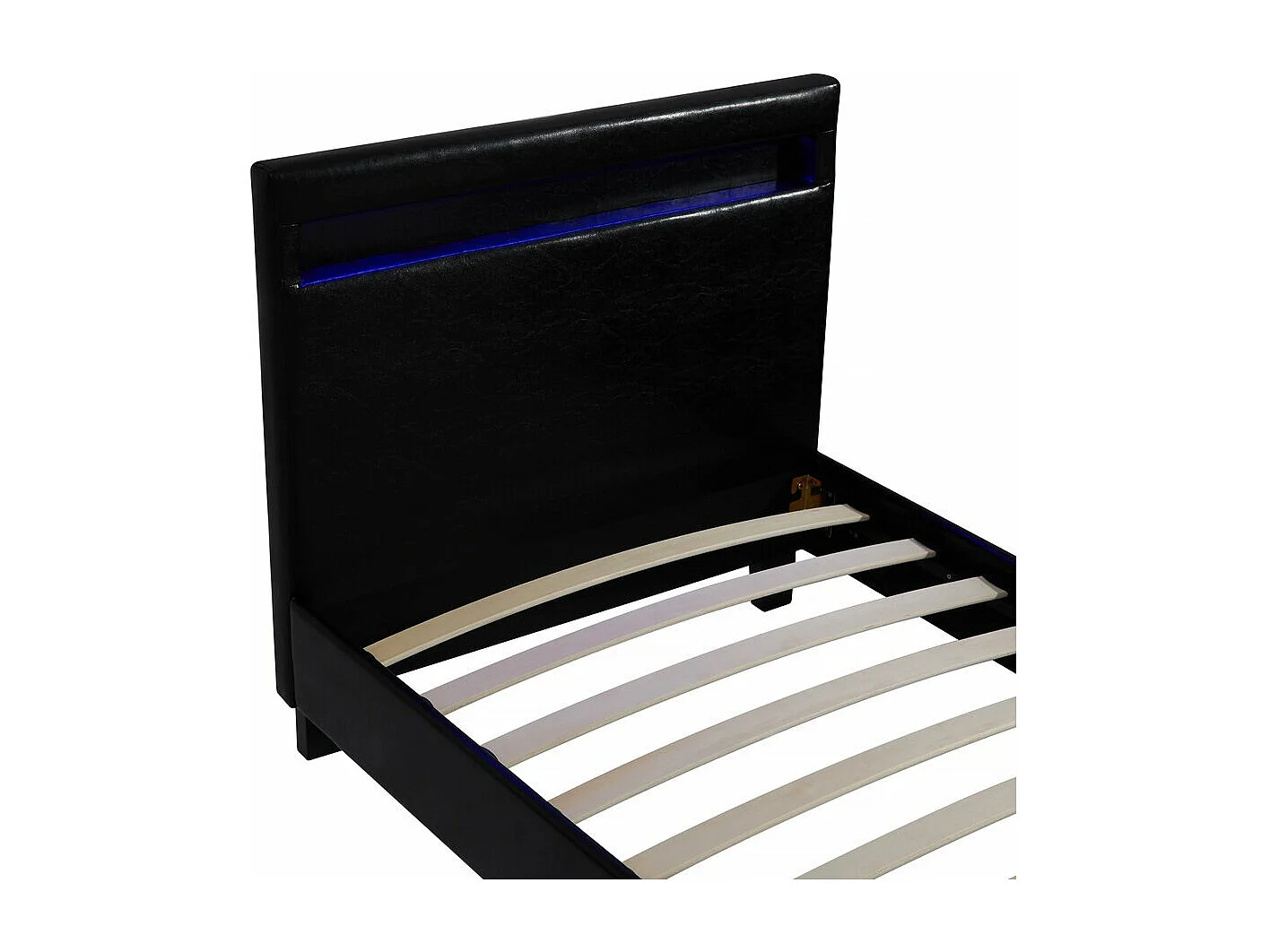 Cama de solteiro com LED "Maria" 90x190cm - Preto, iluminação LED personalizável