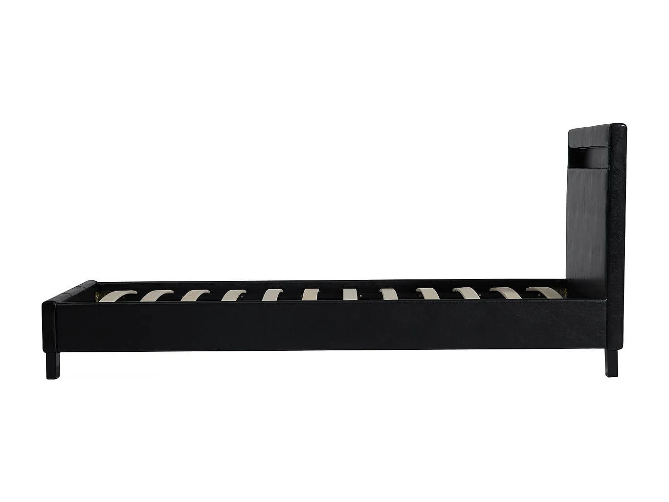 Bett mit LED "Maria" 90 x 190 cm - Schwarz