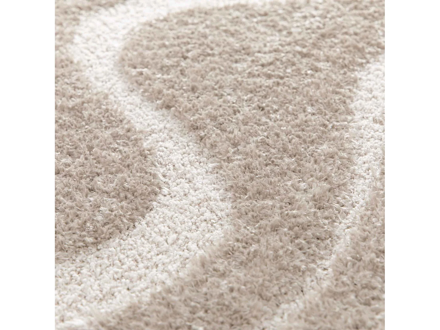 Tapis rectangulaire à poils longs motif ondulé taupe 120 x 170 cm