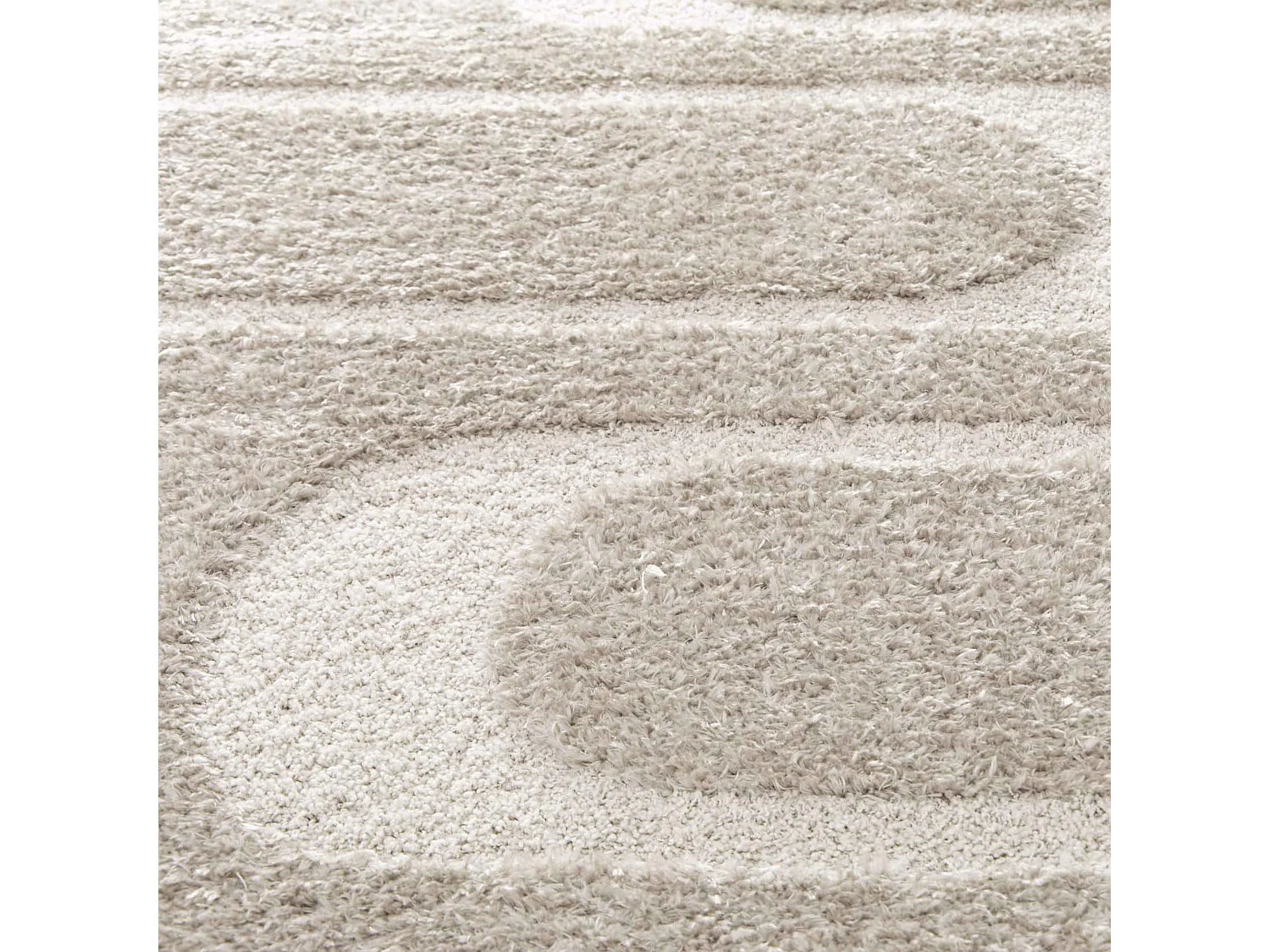 Tapis rectangulaire à poils longs motif géométrique taupe 120 x 170 cm