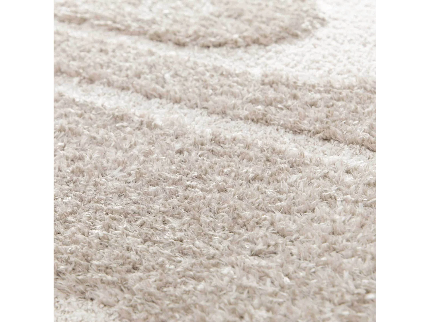 Tapis rectangulaire à poils longs motif géométrique taupe 120 x 170 cm