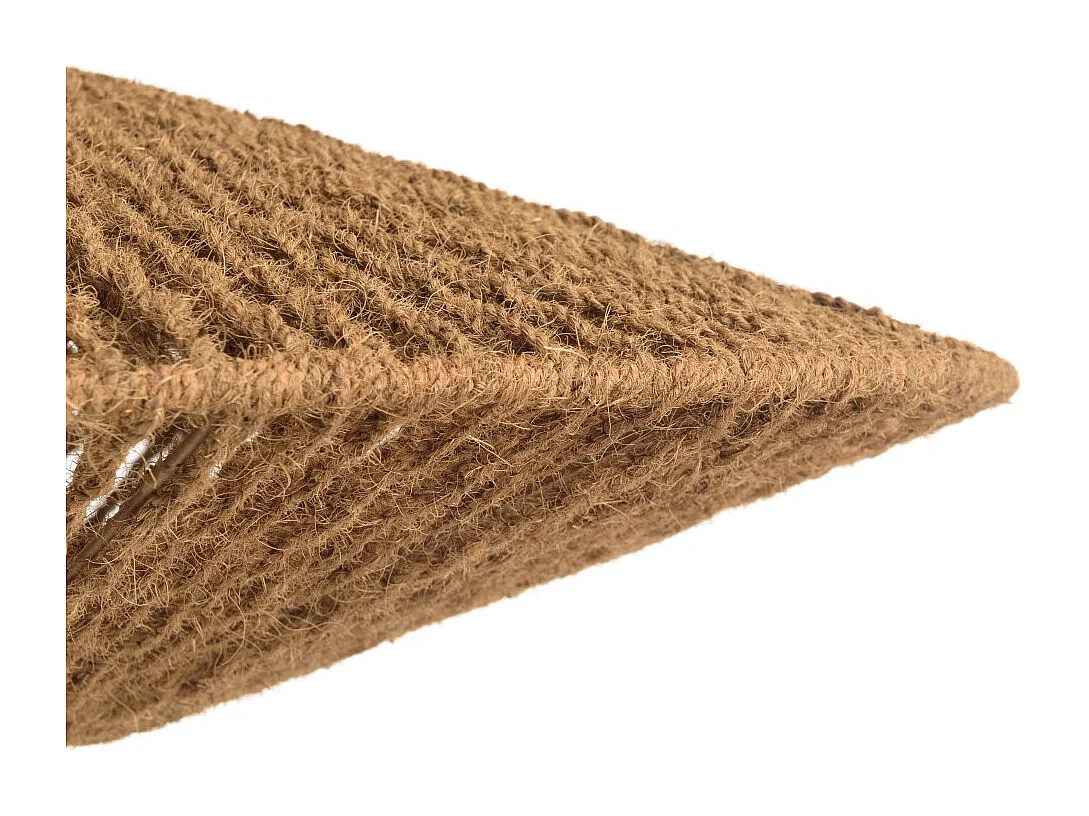 SIXTINE - Suspension 'cymbale' 100x100cm en bois teck recyclé / rotin