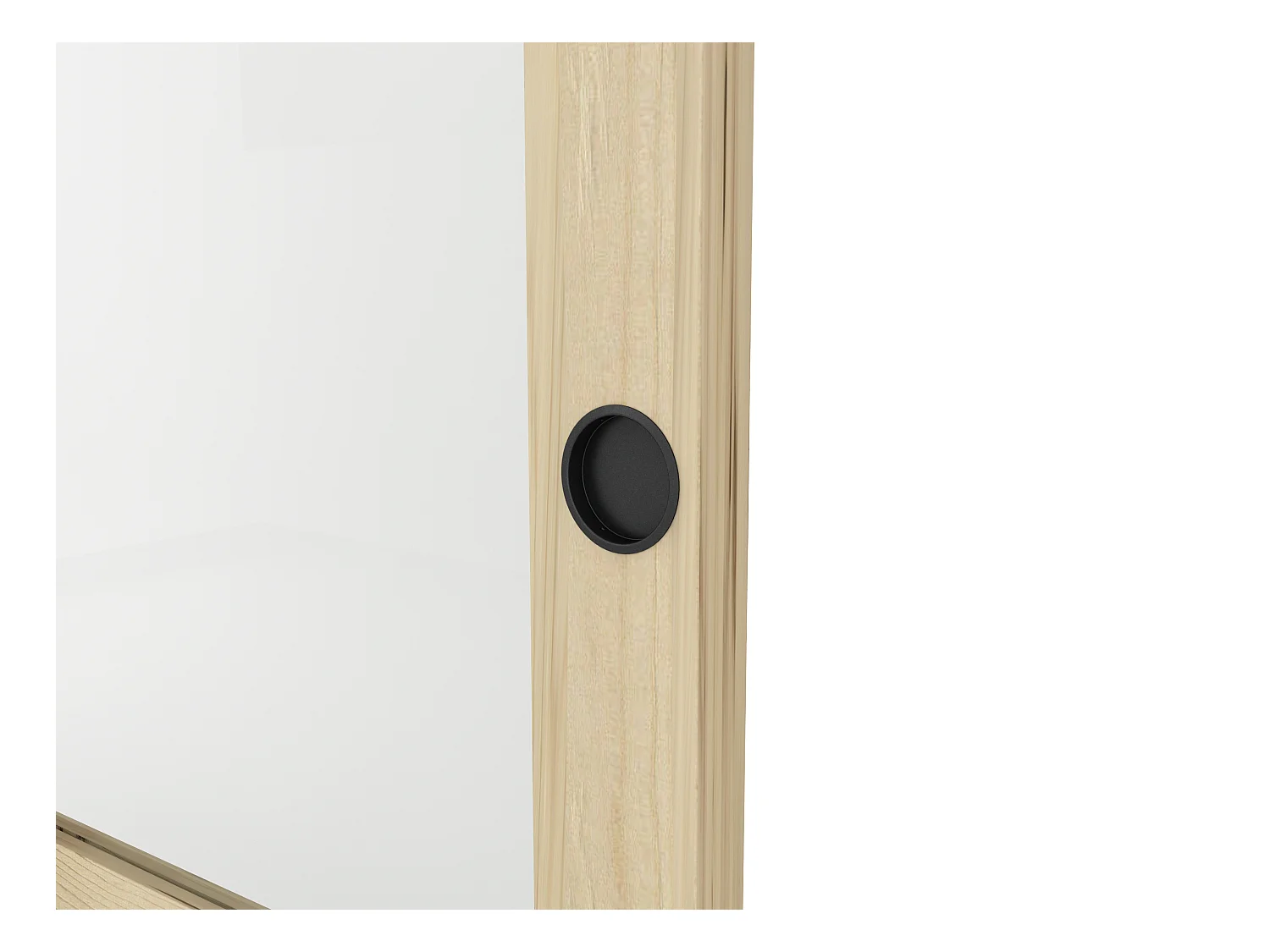 Schiebetür mit Galandage-System mit 3 Fenstern - 205 x 93 cm - Holz - Sicherheitsglas - ACOSTA II