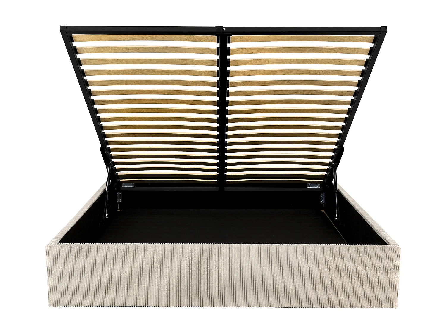 Sommier coffre 160 x 200 cm en velours côtelé - Crème - PONTOS II de YSMÉE