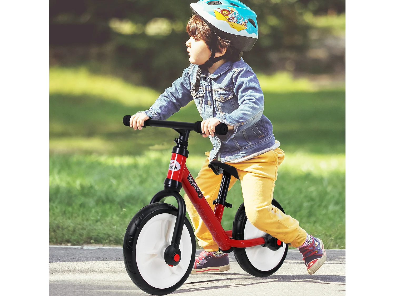 Vélo enfant draisienne 2 en 1 roulettes et pédales amovibles roues 12" hauteur selle réglable acier rouge