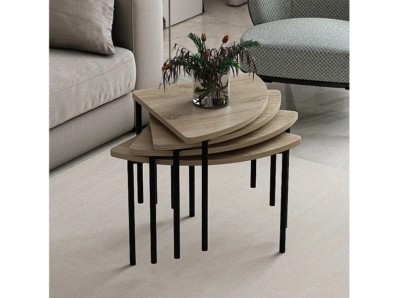 Table basse gigogne Emma 90 cm bois