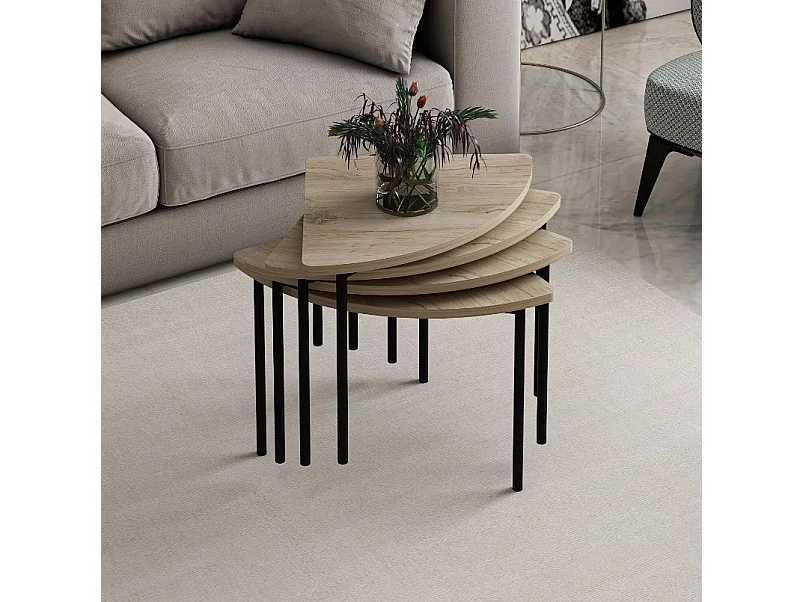 Table basse gigogne Emma 90 cm bois