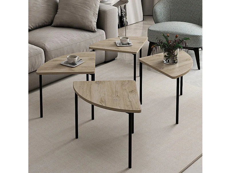 Table basse gigogne Emma 90 cm bois