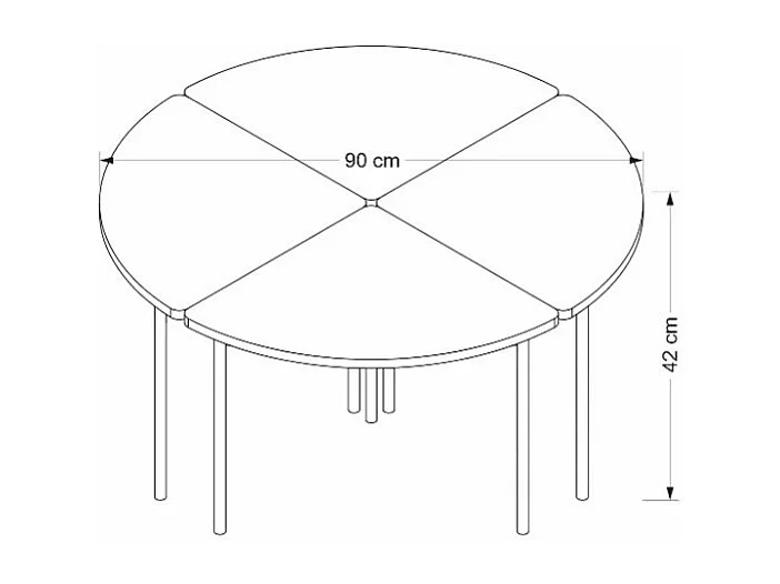 Table basse gigogne Emma 90 cm bois