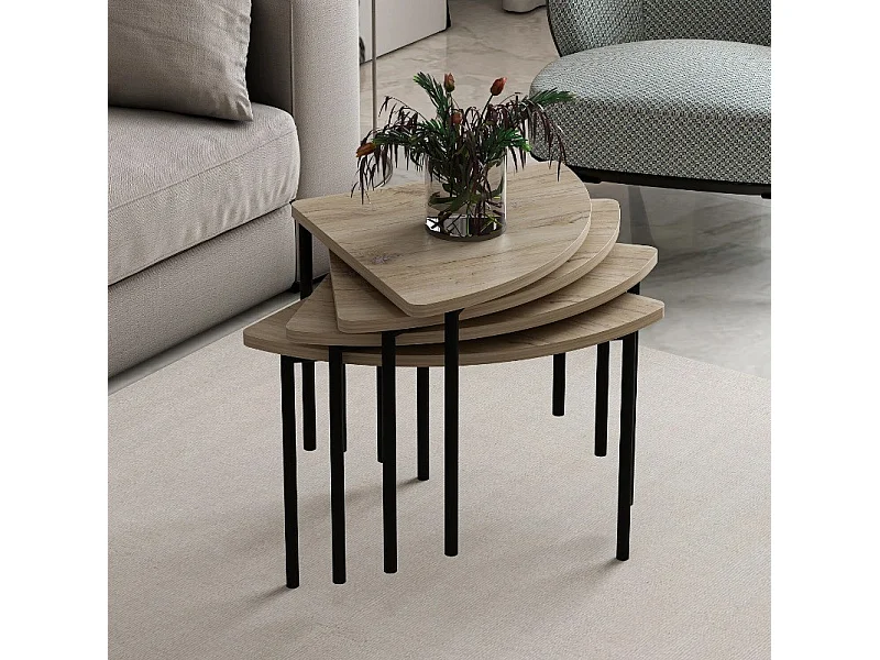 Table basse gigogne Emma 90 cm bois