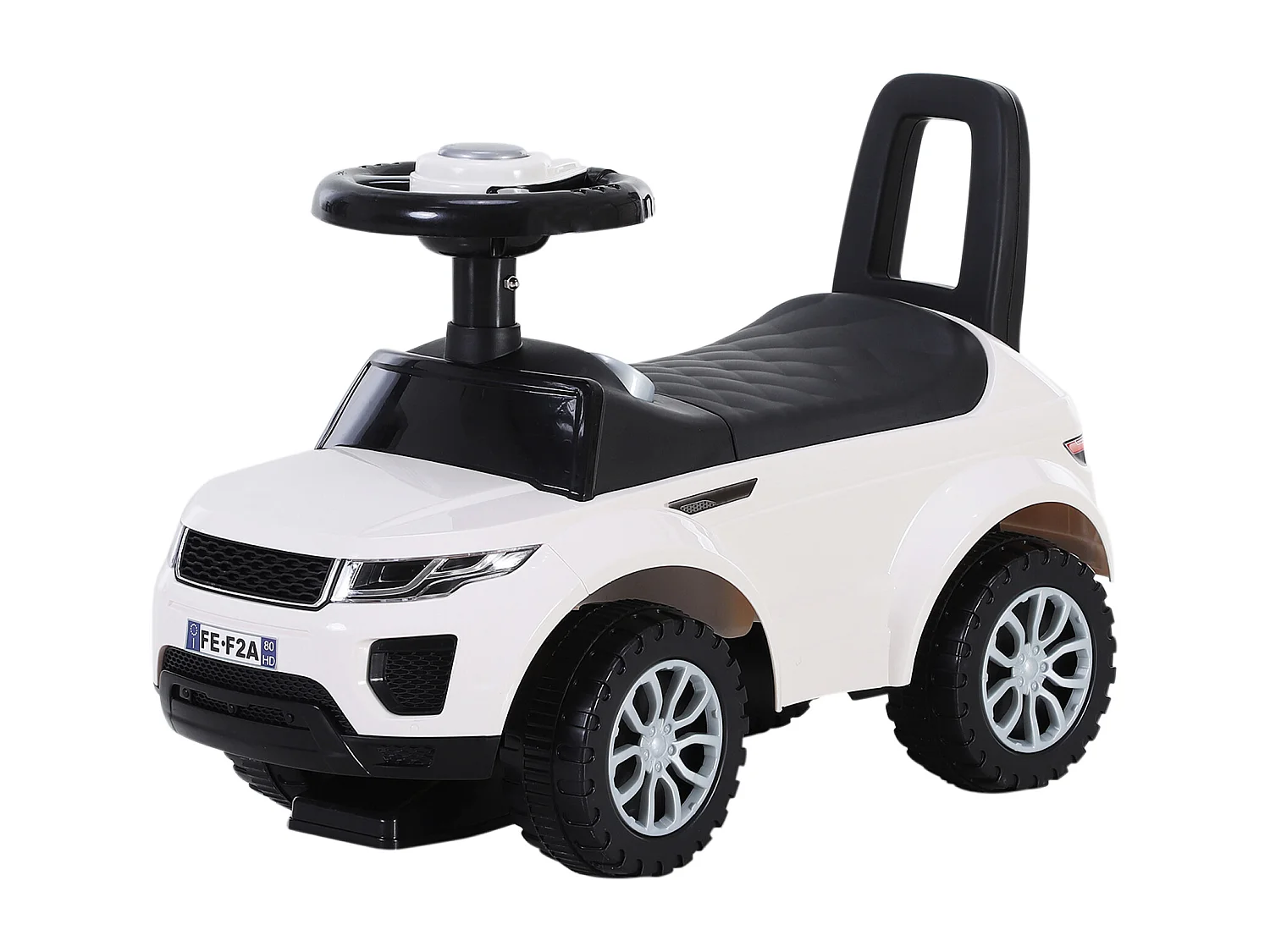 Porteur enfants voiture 12-36 mois coffre klaxon blanc