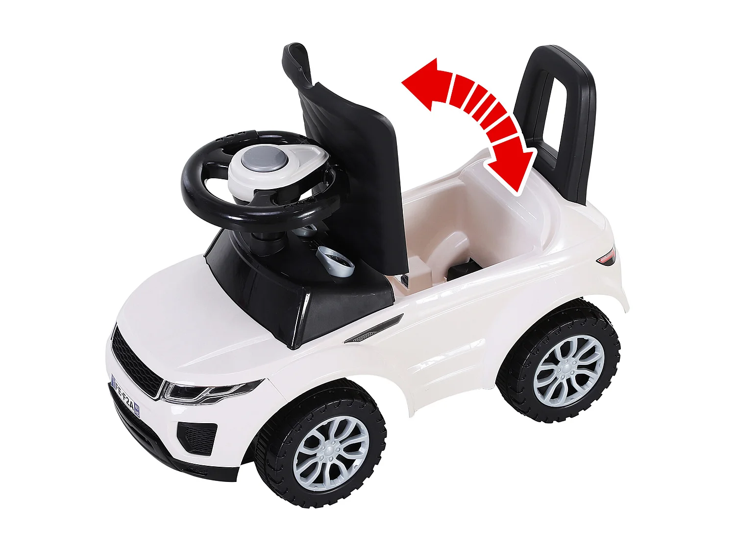 Porteur enfants voiture 12-36 mois coffre klaxon blanc