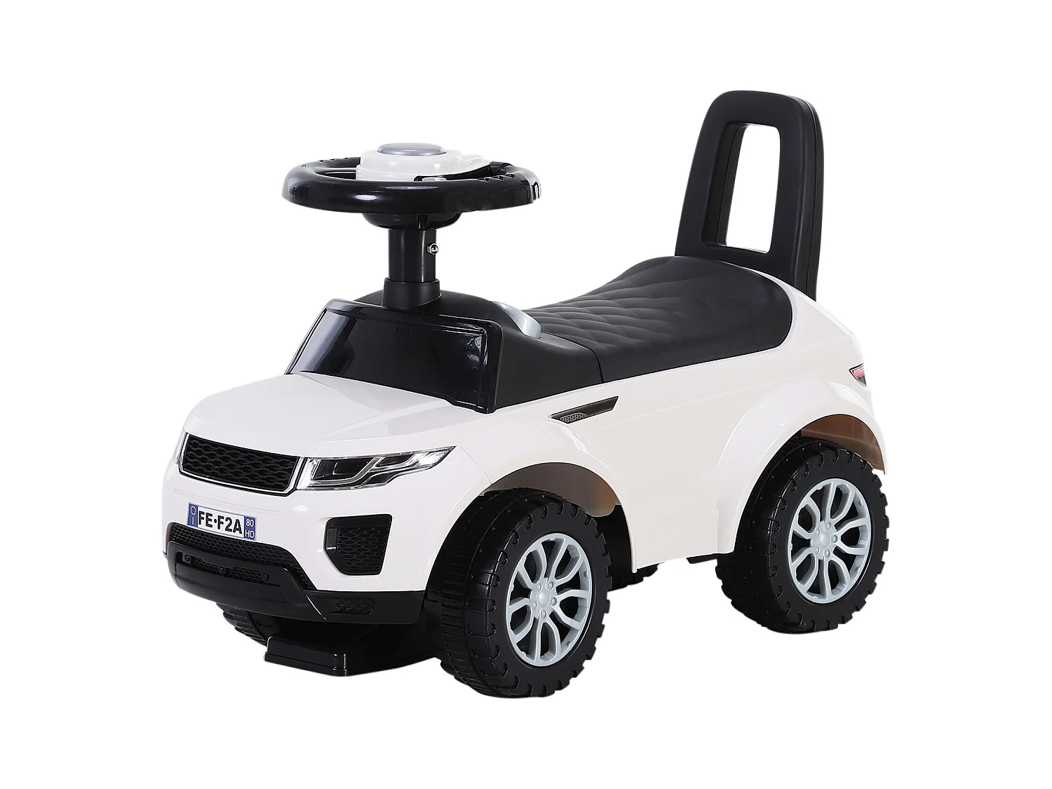 Porteur enfants voiture 12-36 mois coffre klaxon blanc