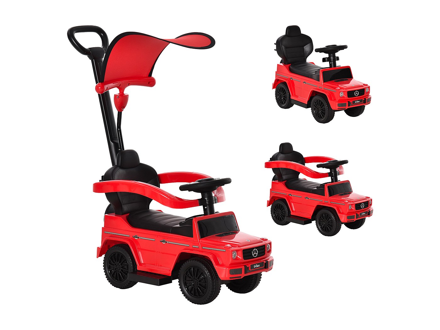 DREAMADE Voiture Enfant Porteur avec Barre de Sécurité Amovible & Anti- Basculement, pour 2-6 Ans (Rouge