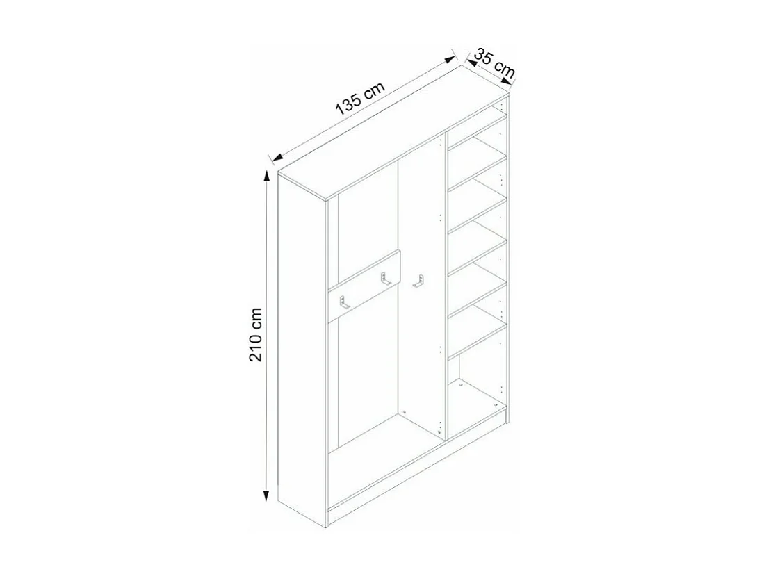 Meuble d'entrée UMA II 135 cm blanc