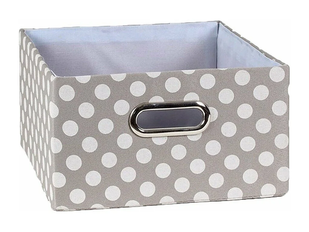 Stoffschublade graue weiße Punkte