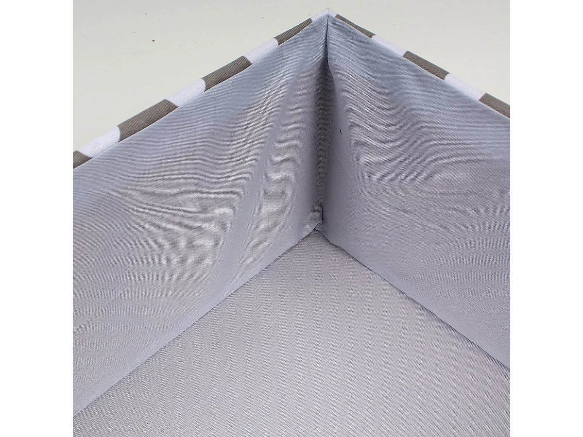 Tiroir tissu gris pois blanc