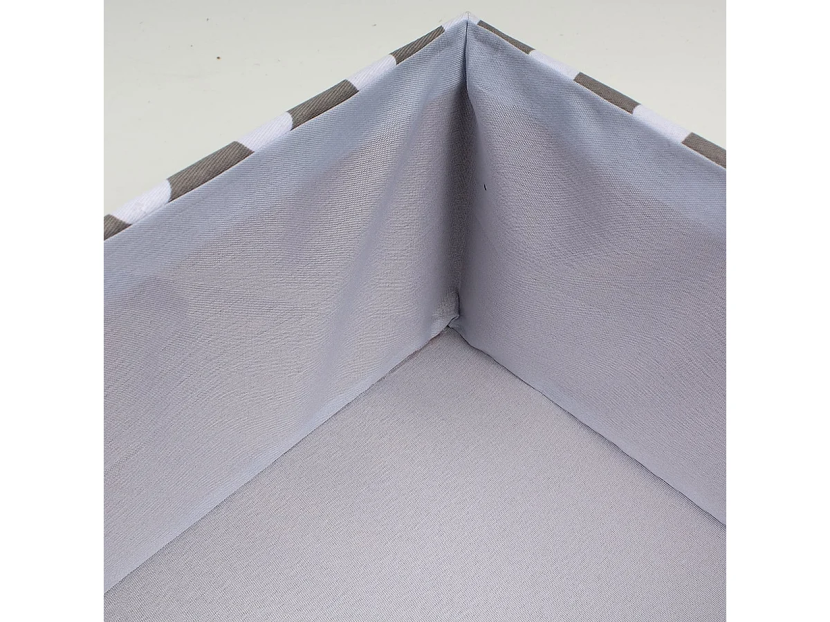 Tiroir tissu gris pois blanc