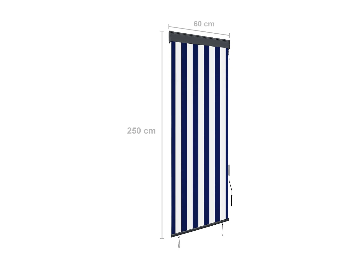 Tenda a rullo da esterno 60x250 cm Blu e bianca