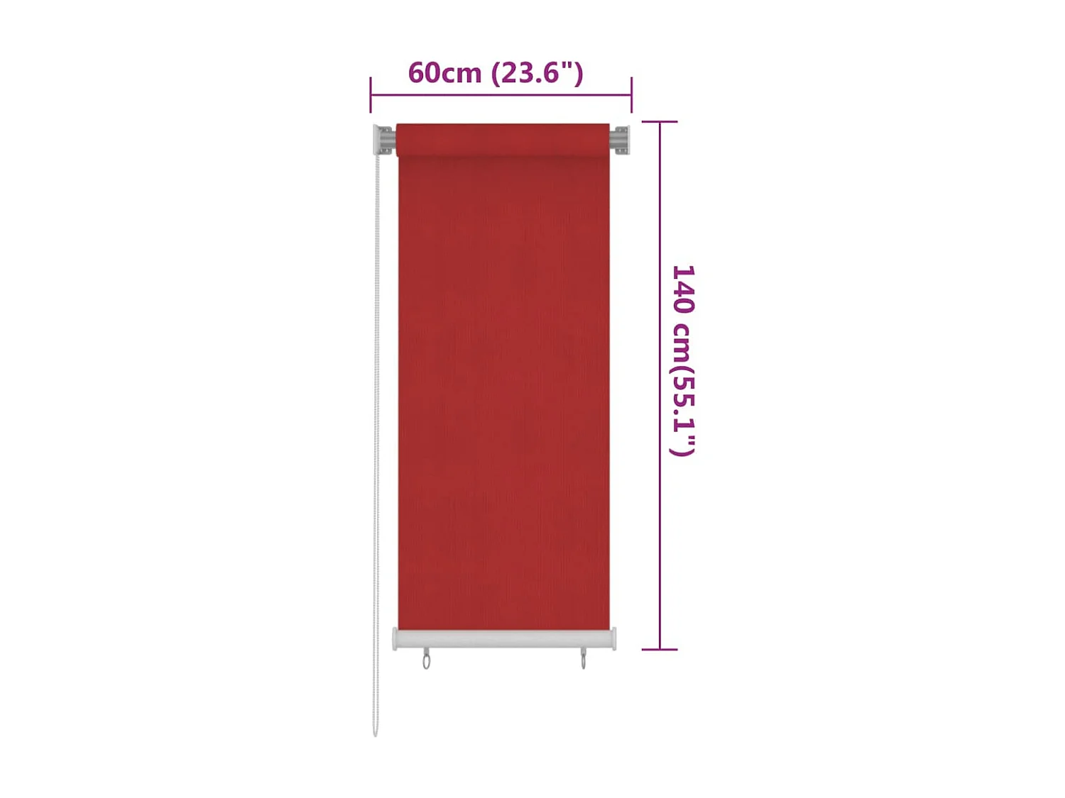Außenrollo 60x140 cm Rotes HDPE